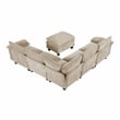 Lexicon Dublin Chenille 6-Piece Modular Sectional with Ottoman in Taupe