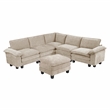 Lexicon Dublin Chenille 6-Piece Modular Sectional with Ottoman in Taupe
