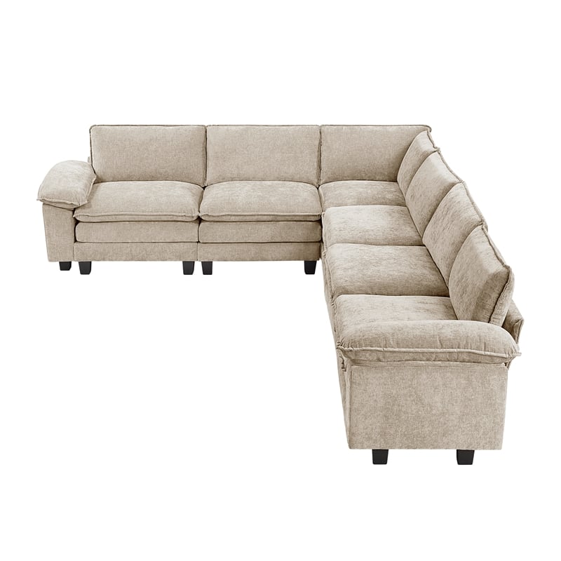 Lexicon Dublin Chenille 6-Piece Modular Sectional in Taupe