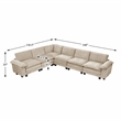 Lexicon Dublin Chenille 6-Piece Modular Sectional in Taupe