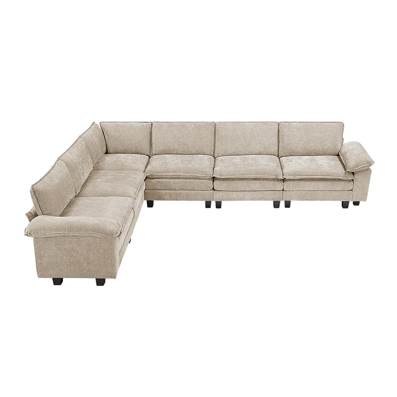 Lexicon Dublin Chenille 6-Piece Modular Sectional in Taupe