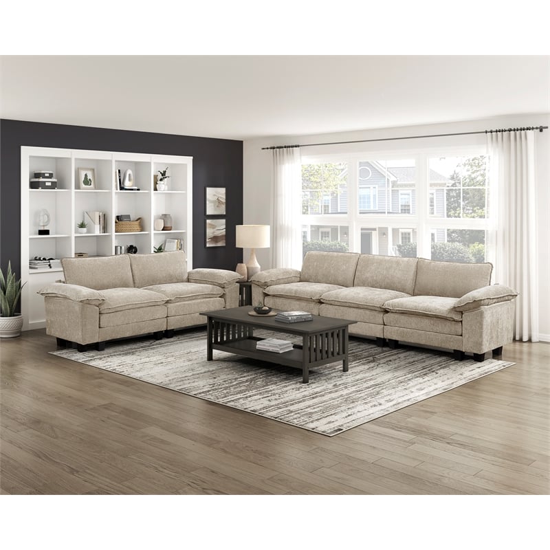 Lexicon Dublin Chenille Love Seat in Taupe