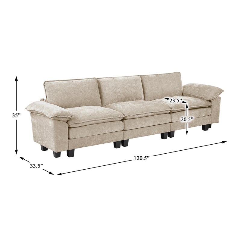Lexicon Dublin Chenille Sofa in Taupe