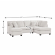 Lexicon Lawson Cheniille & Corduroy 2-Piece Sectional with Left Chaise in Taupe