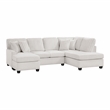 Lexicon Lawson Cheniille & Corduroy 2-Piece Sectional with Left Chaise in Taupe