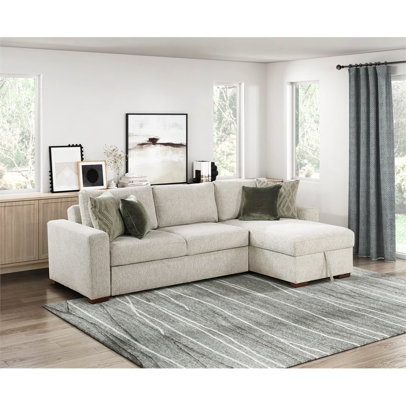 Lexicon Isla Microfiber Armless 2-Seater in Sage Sand