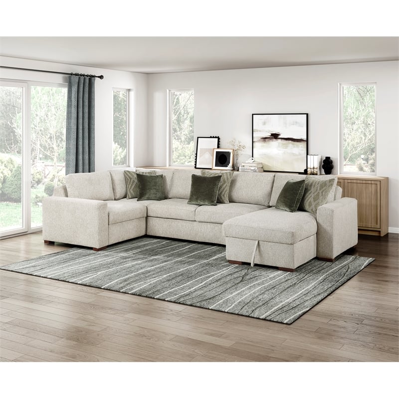Lexicon Isla Microfiber Armless 2-Seater in Sage Sand
