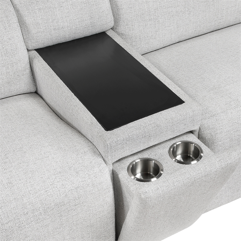 Lexicon McPherson Chenille 6-Piece Modular Power Reclining Sectional in Cloud