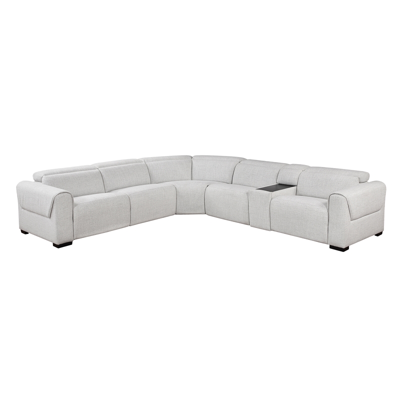 Lexicon McPherson Chenille 6-Piece Modular Power Reclining Sectional in Cloud