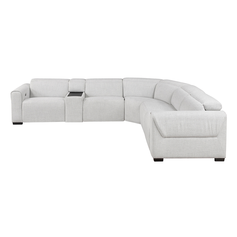 Lexicon McPherson Chenille 6-Piece Modular Power Reclining Sectional in Cloud