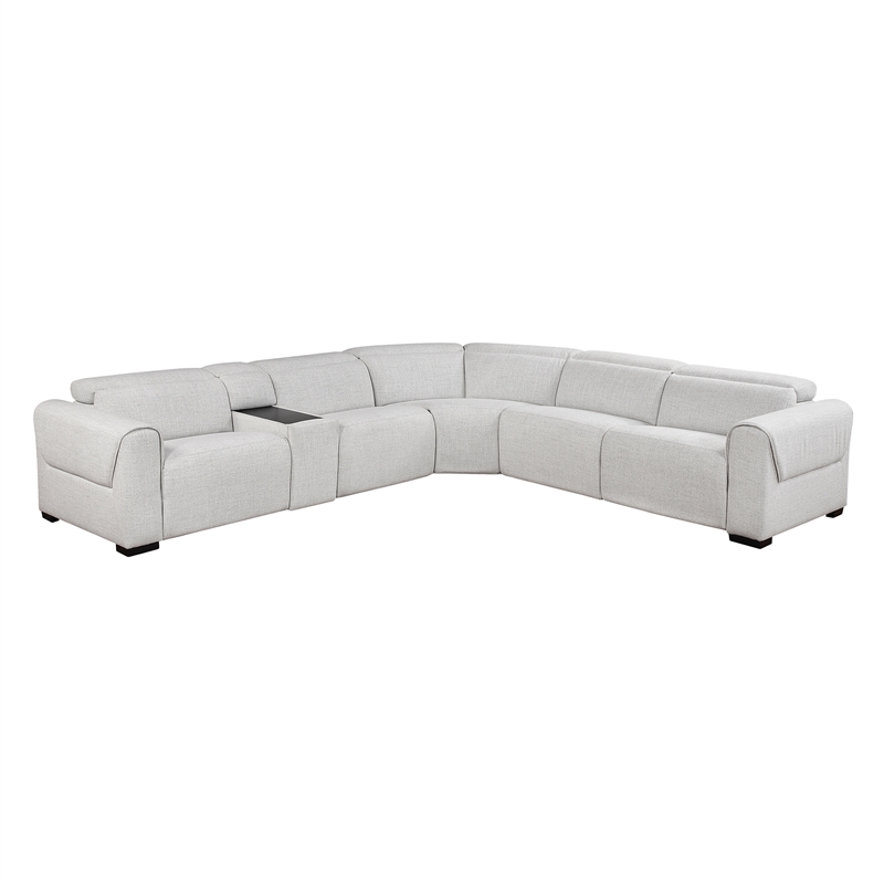 Lexicon McPherson Chenille 6-Piece Modular Power Reclining Sectional in Cloud