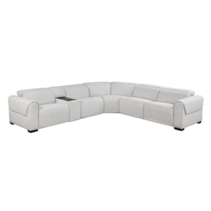 Lexicon McPherson Chenille 6-Piece Modular Power Reclining Sectional in Cloud