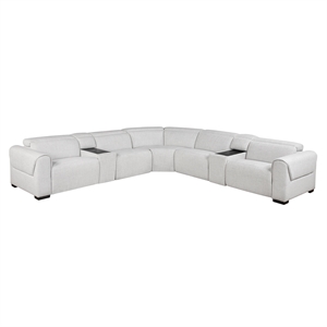 Lexicon McPherson Chenille 7-Piece Modular Power Reclining Sectional in Cloud