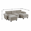 Lexicon Dublin Chenille 5-Piece Modular Sectional with Ottoman in Dark Pewter
