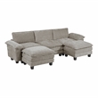 Lexicon Dublin Chenille 5-Piece Modular Sectional with Ottoman in Dark Pewter