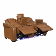 Lexicon Apex Leather Pwr Double Reclining Love Seat with Center Console in Brown