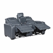 Lexicon Apex Leather Pwr Double Reclining Love Seat with Center Console in Blue