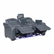 Lexicon Apex Leather Pwr Double Reclining Love Seat with Center Console in Blue