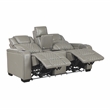 Lexicon Apex Leather Pwr Double Reclining Love Seat with Center Console in Gray