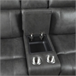 Lexicon Kellen Microfiber Dbl Rclng Love Seat with Center Console in Smoky Gray