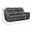 Lexicon Kellen Microfiber 2pc Set-Sofa & Loveseat in Smoky Gray