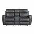 Lexicon Kellen Microfiber 2pc Set-Sofa & Loveseat in Smoky Gray