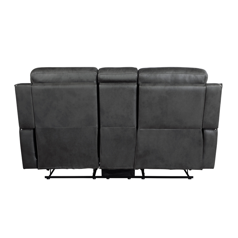 Lexicon Kellen Microfiber 2pc Set-Sofa & Loveseat in Smoky Gray