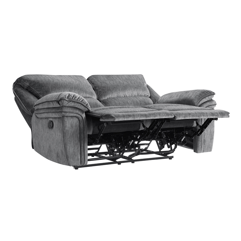 Lexicon Muirfield Microfiber 3pc Set-Sofa & Loveseat & Chair in Gray