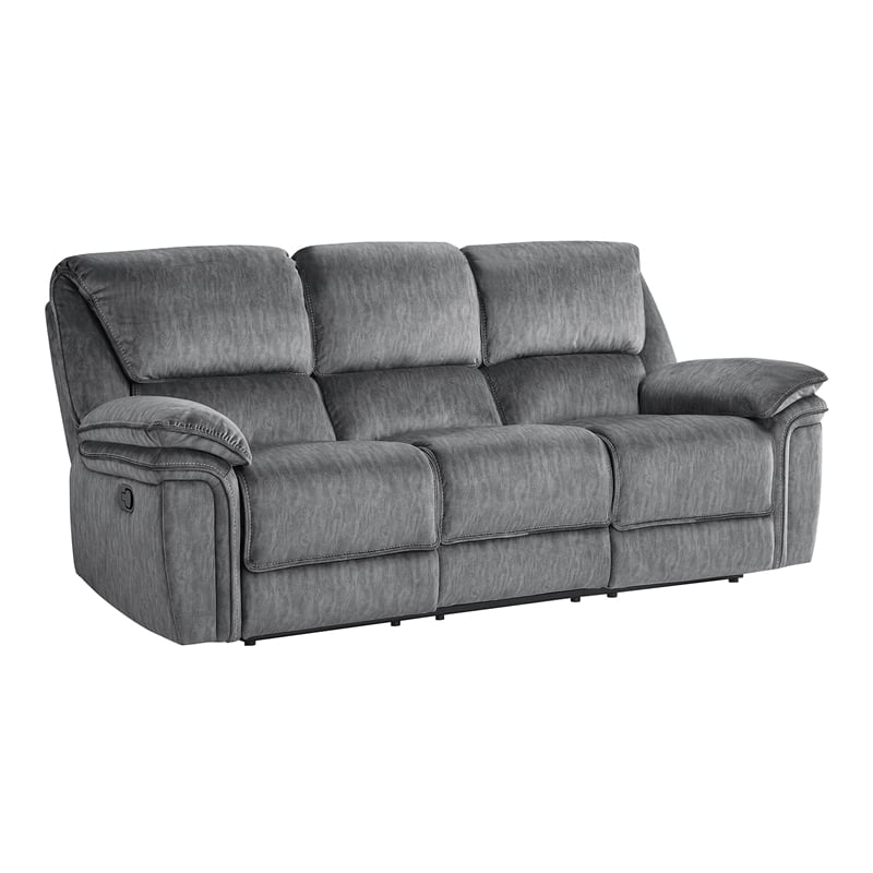 Lexicon Muirfield Microfiber 3pc Set-Sofa & Loveseat & Chair in Gray