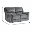 Lexicon Muirfield Microfiber 3pc Set-Sofa & Loveseat & Chair in Gray