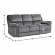 Lexicon Muirfield Microfiber 3pc Set-Sofa & Loveseat & Chair in Gray