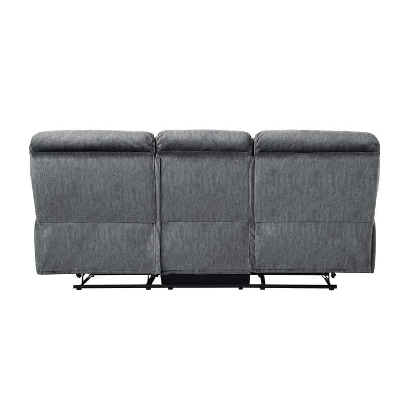 Lexicon Muirfield Microfiber 3pc Set-Sofa & Loveseat & Chair in Gray