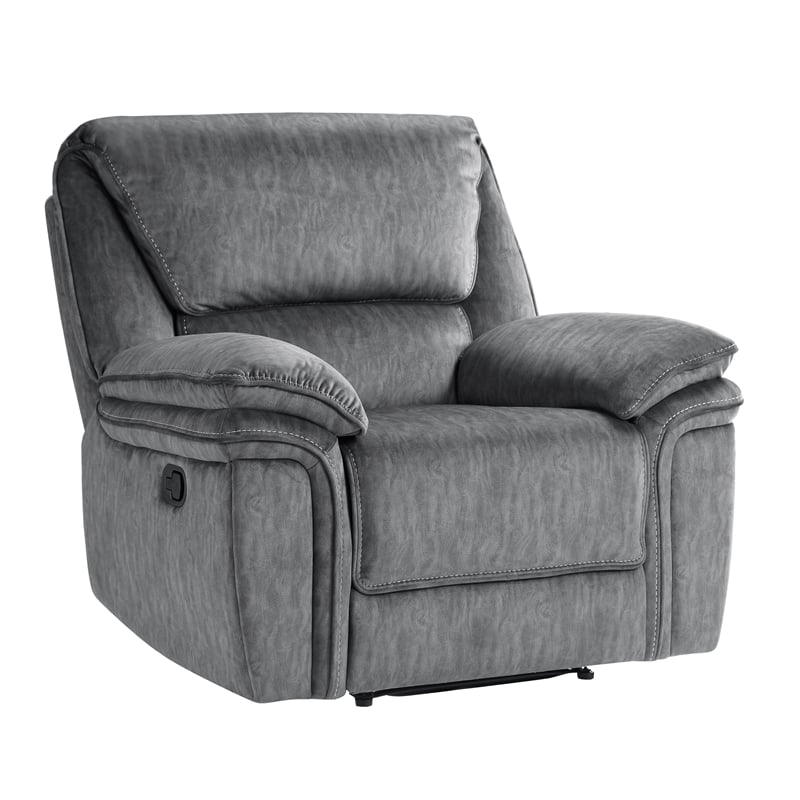 Lexicon Muirfield Microfiber 3pc Set-Sofa & Loveseat & Chair in Gray