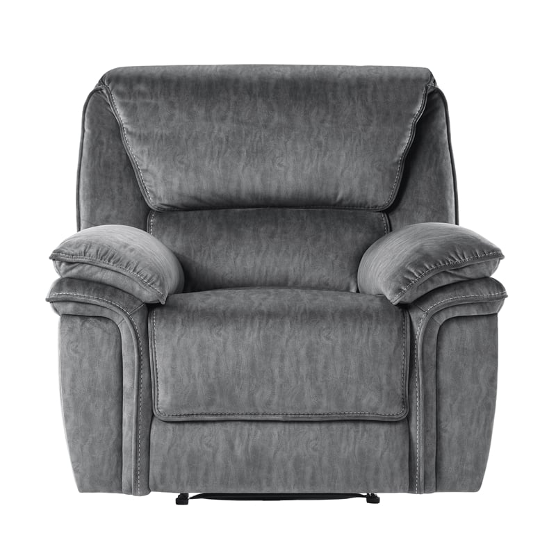 Lexicon Muirfield Microfiber 3pc Set-Sofa & Loveseat & Chair in Gray