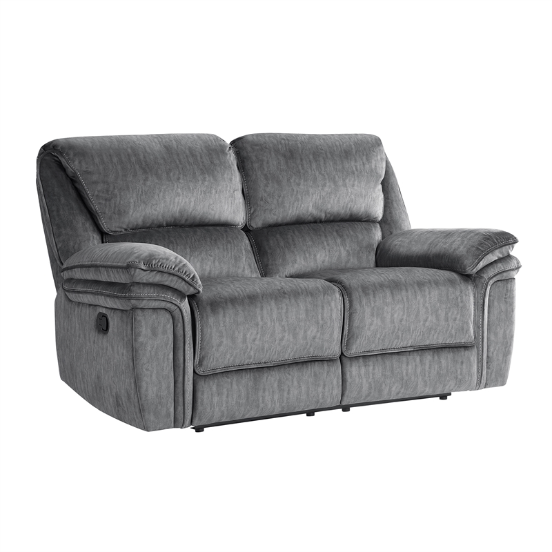 Lexicon Muirfield Microfiber 3pc Set-Sofa & Loveseat & Chair in Gray