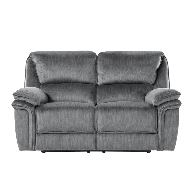 Lexicon Muirfield Microfiber 3pc Set-Sofa & Loveseat & Chair in Gray