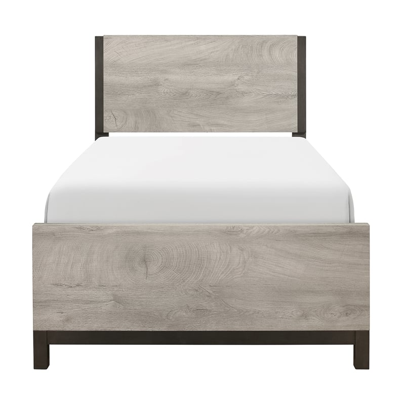 Lexicon Zephyr Rubber Wood Twin Bed in Light Gray