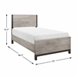 Lexicon Zephyr Rubber Wood Twin Bed in Light Gray