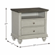 Lexicon Mossbrook Pine Nightstand in 2-Tone Finish-Dark Brown and Light Gray