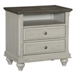 Lexicon Mossbrook Pine Nightstand in 2-Tone Finish-Dark Brown and Light Gray