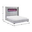Lexicon Fitzroy Corduroy Eastern King Bed in Gray