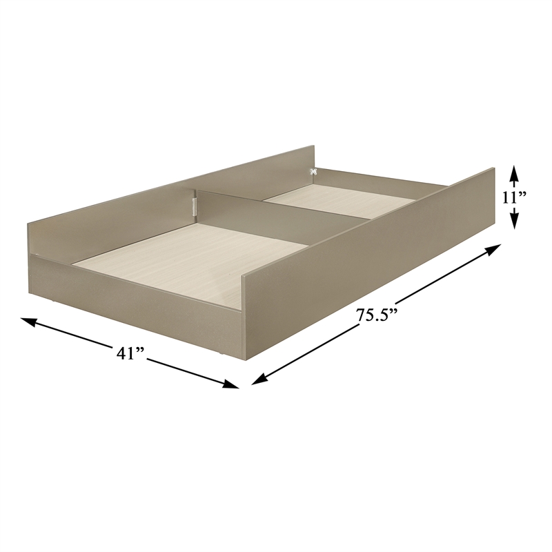 Lexicon Loudon Asian Hardwood Trundle/Toybox for T/F Bed in Champagne Metallic