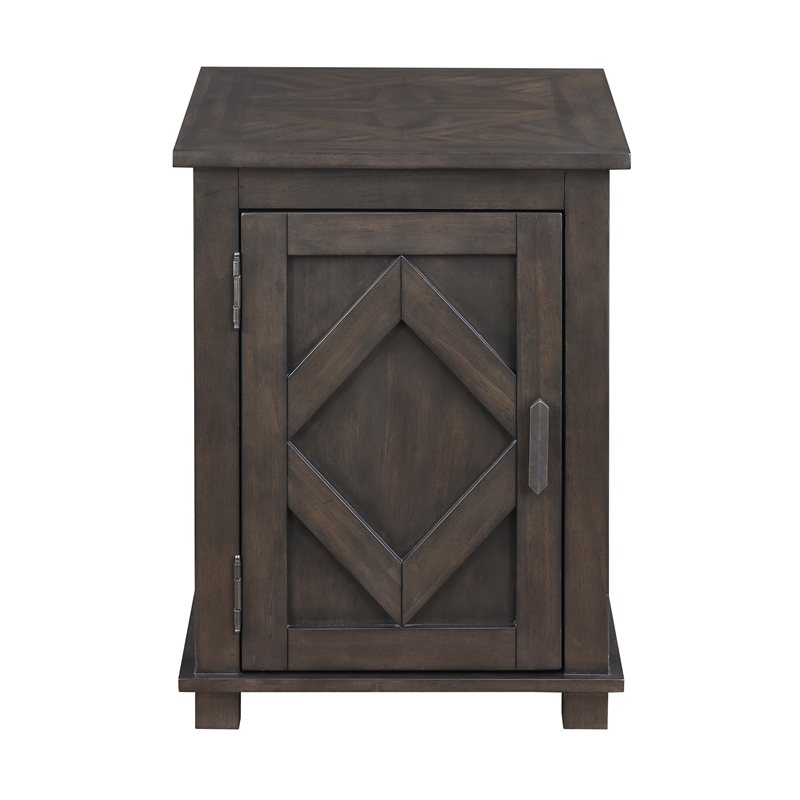 Lexicon Lakeside Rubber Wood Chairside Table in Brown