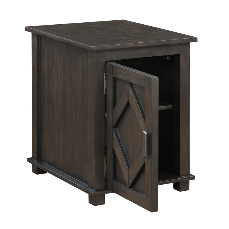 Lexicon Lakeside Rubber Wood Chairside Table in Brown