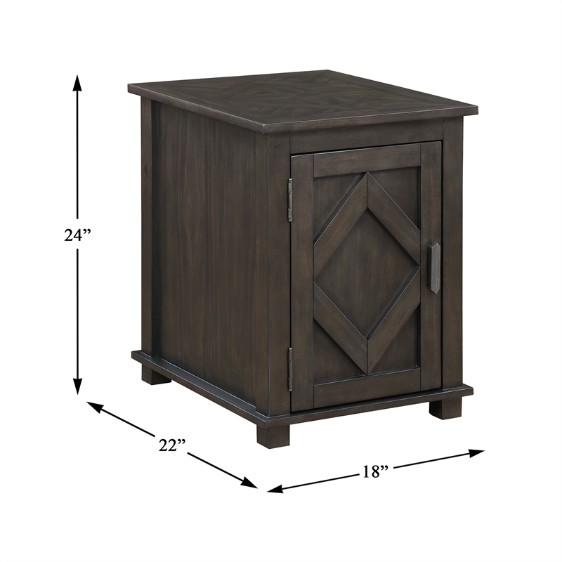 Lexicon Lakeside Rubber Wood Chairside Table in Brown