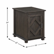 Lexicon Lakeside Rubber Wood Chairside Table in Brown