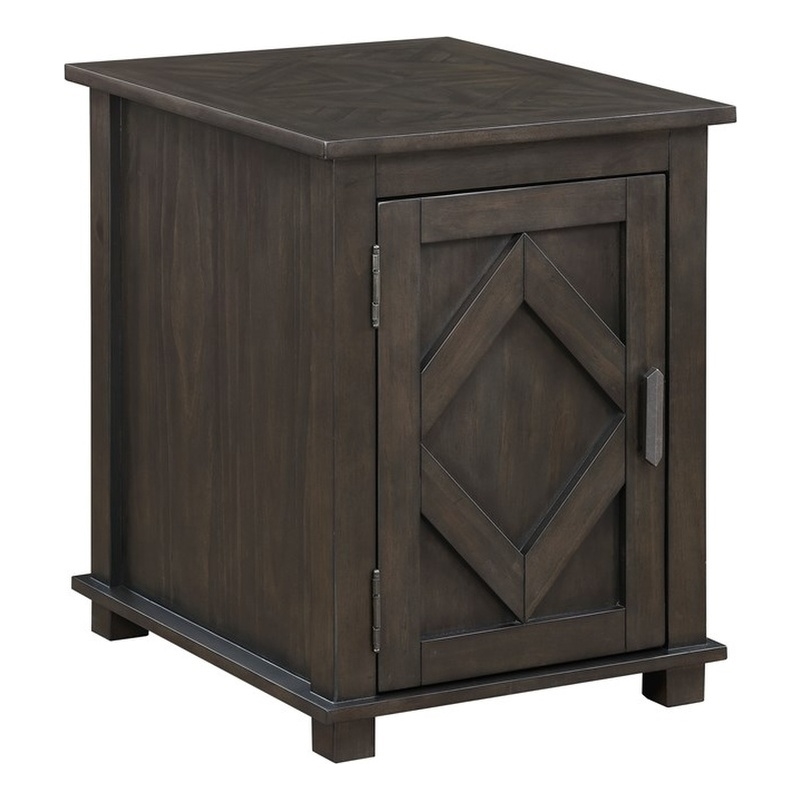 Lexicon Lakeside Rubber Wood Chairside Table in Brown