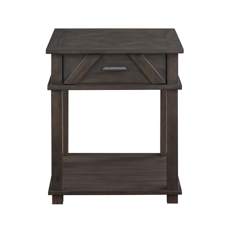 Lexicon Lakeside Rubberwood End Table in Brown