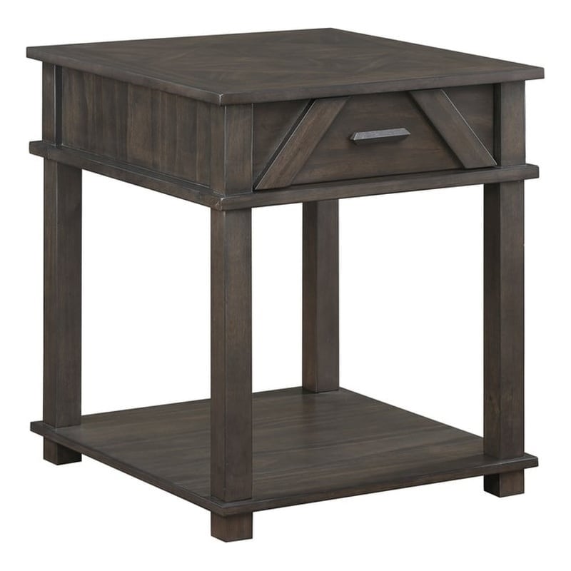 Lexicon Lakeside Rubberwood End Table in Brown