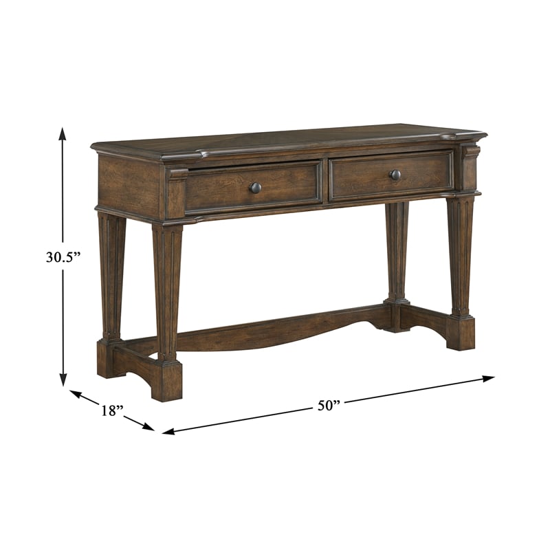 Lexicon Rochester Asian Hardwood Sofa Table in Brown